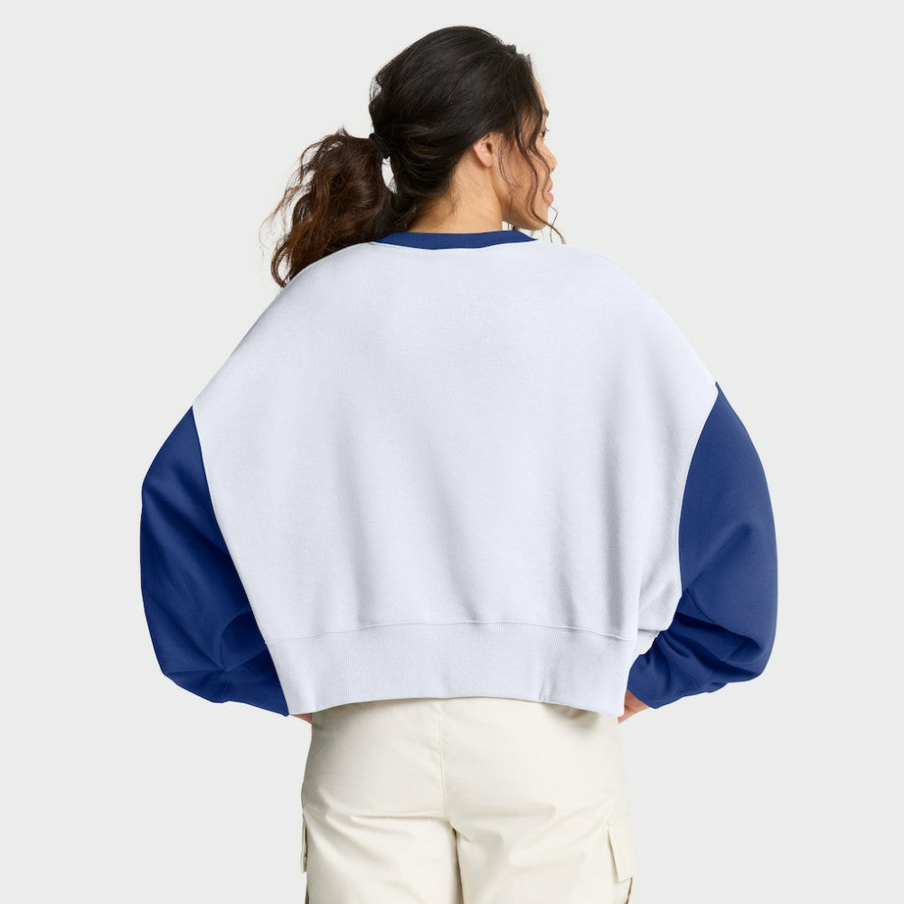 Chicago Cubs Women's Oversized High Hip Fleece Sweatshirt White/Royal