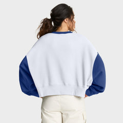 Chicago Cubs Women's Oversized High Hip Fleece Sweatshirt White/Royal