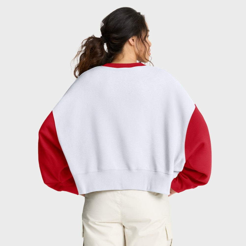 Philadelphia Phillies Women's Oversized High Hip Fleece Sweatshirt White/Red