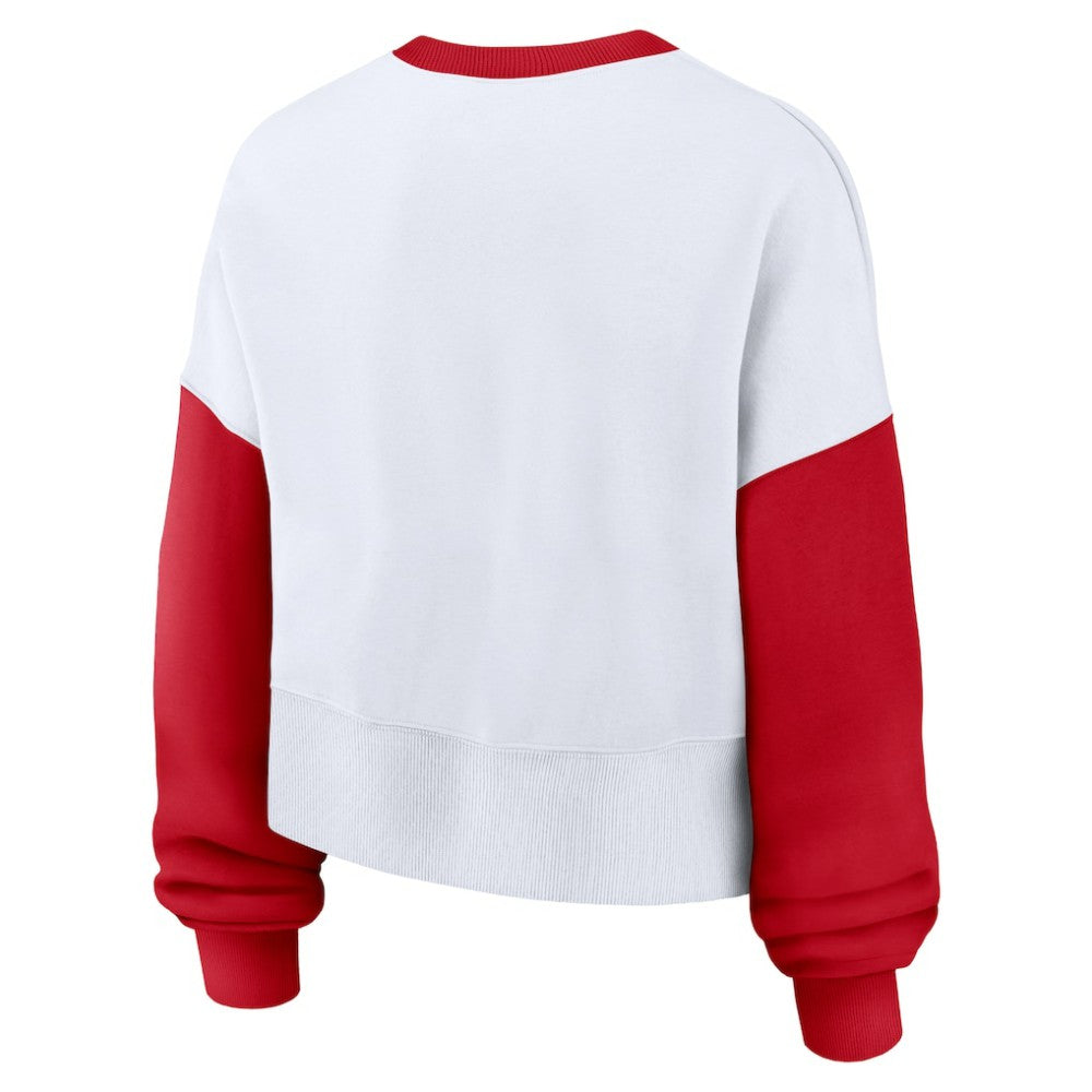 Philadelphia Phillies Women's Oversized High Hip Fleece Sweatshirt White/Red