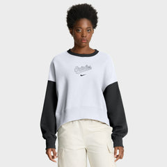 Baltimore Orioles Women's Oversized High Hip Fleece Sweatshirt White/Black