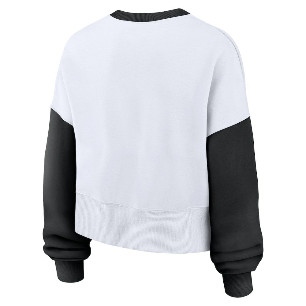 Baltimore Orioles Women's Oversized High Hip Fleece Sweatshirt White/Black