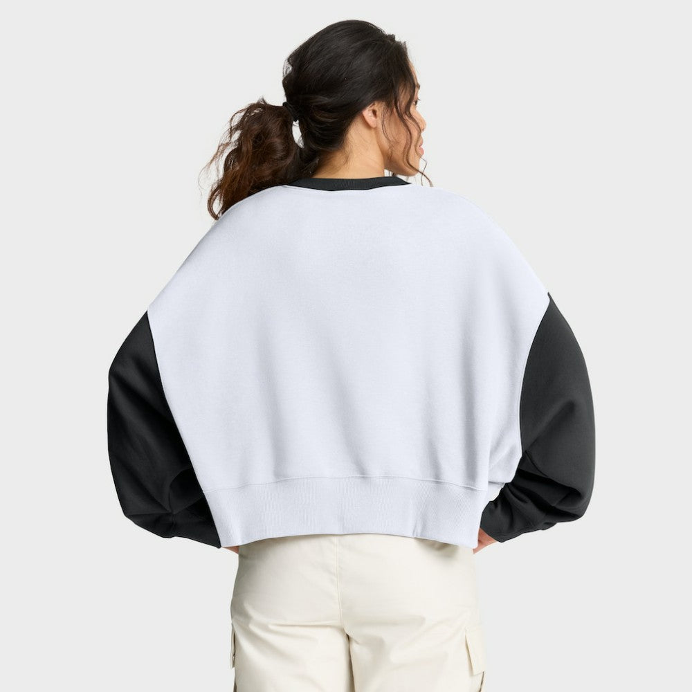 San Francisco Giants Women's Oversized High Hip Fleece Sweatshirt White/Black