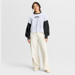 San Francisco Giants Women's Oversized High Hip Fleece Sweatshirt White/Black