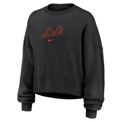 New York Mets Women's Oversized Primetime Sweatshirt Black