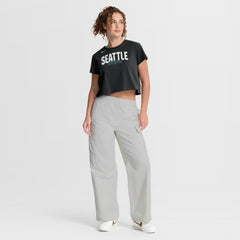 Seattle Mariners Women's Mod Cropped T-Shirt Black