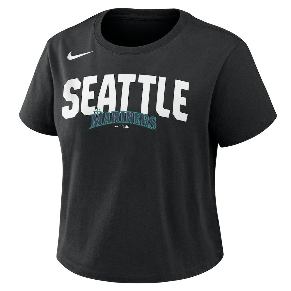 Seattle Mariners Women's Mod Cropped T-Shirt Black