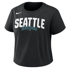 Seattle Mariners Women's Mod Cropped T-Shirt Black