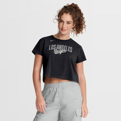 Los Angeles Dodgers Women's Mod Cropped T-Shirt Black