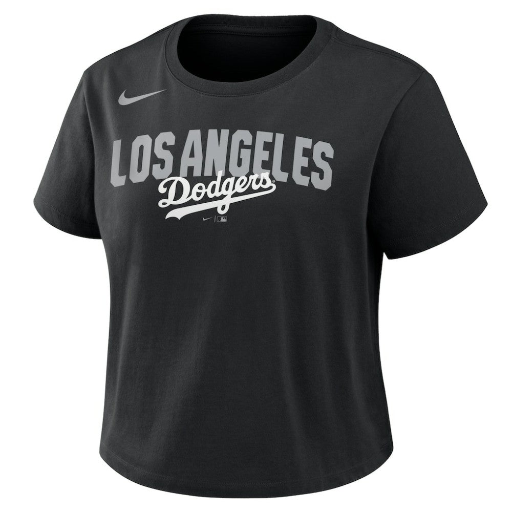 Los Angeles Dodgers Women's Mod Cropped T-Shirt Black