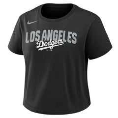 Los Angeles Dodgers Women's Mod Cropped T-Shirt Black