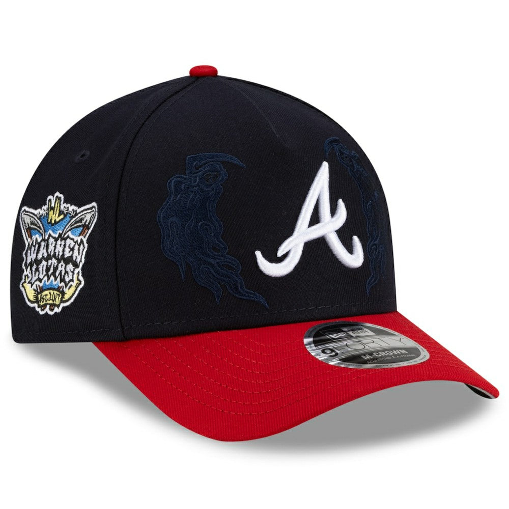 Atlanta Braves x Warren Lotas 9FORTY A-Frame M-Crown Adjustable Hat Navy/Red
