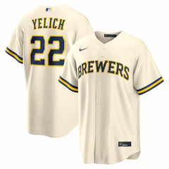 Christian Yelich Milwaukee Brewers Home Replica Jersey Cream