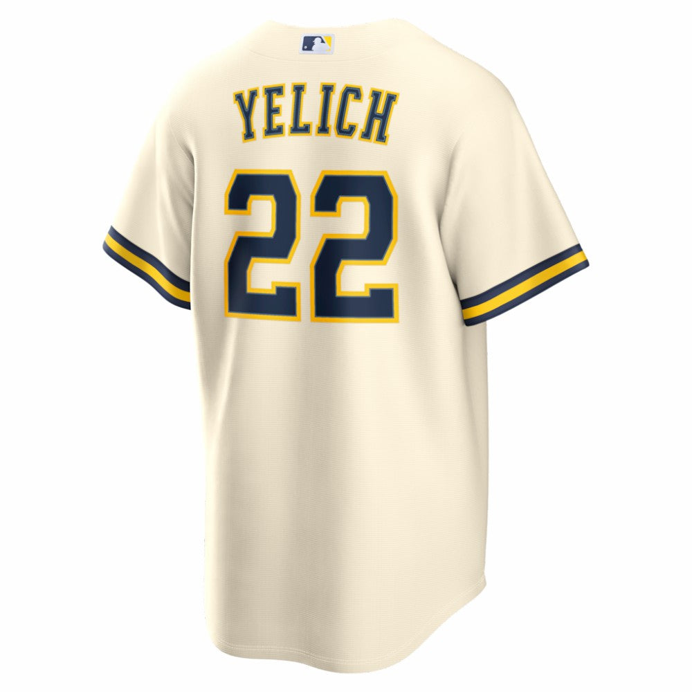 Christian Yelich Milwaukee Brewers Home Replica Jersey Cream