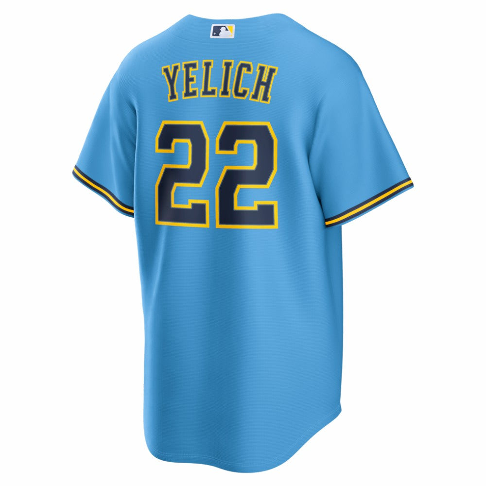 Christian Yelich Milwaukee Brewers Road Replica Jersey Light Blue