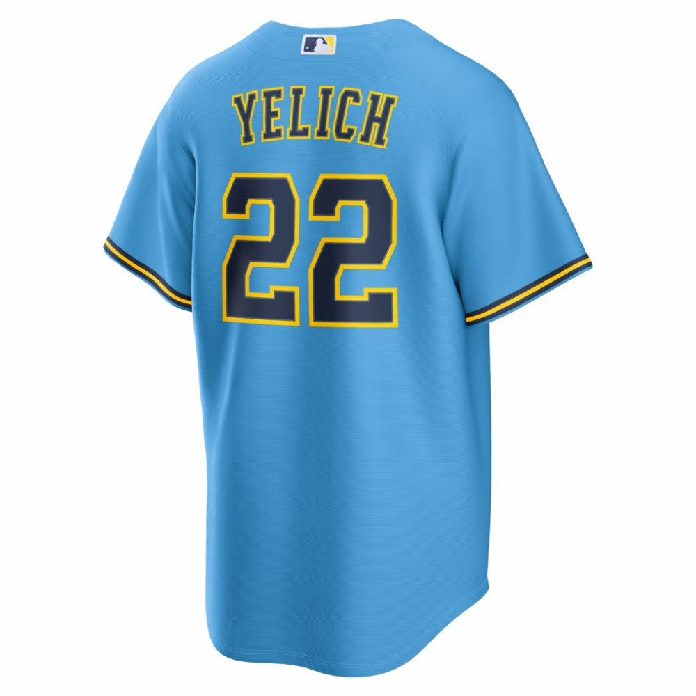 Christian Yelich Milwaukee Brewers Road Replica Jersey Light Blue