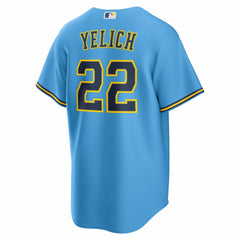 Christian Yelich Milwaukee Brewers Road Replica Jersey Light Blue
