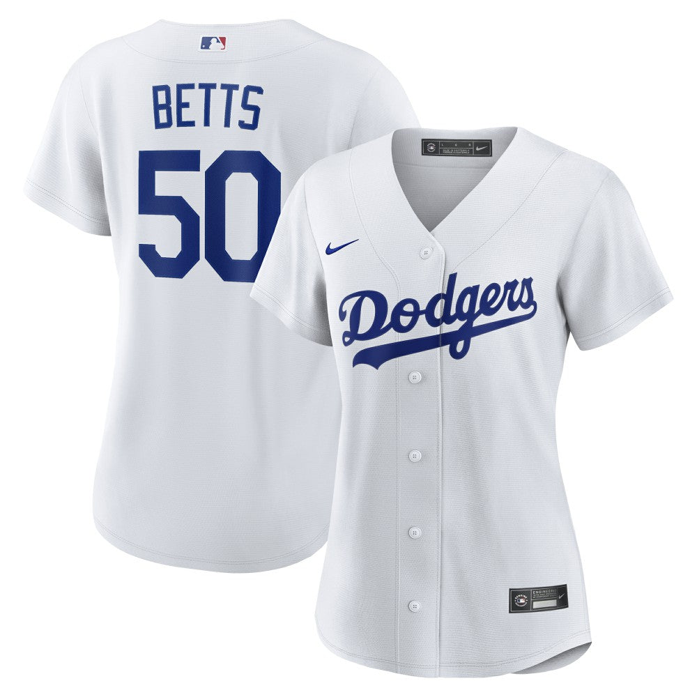 Mookie Betts Los Angeles Dodgers Women's Home Replica Jersey White