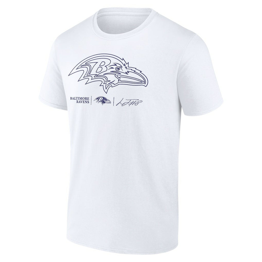 Lamar Jackson Baltimore Ravens Tonal Name & Number T-Shirt - White sale