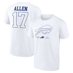 Josh Allen Buffalo Bills Tonal Name & Number T-Shirt - White online