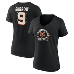 Joe Burrow Cincinnati Bengals Women's Floral Name & Number V-Neck T-Shirt - Black online