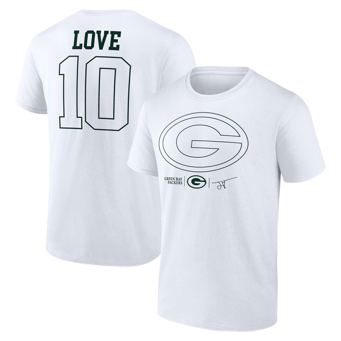 Jordan Love Green Bay Packers Tonal Name & Number T-Shirt - White sale