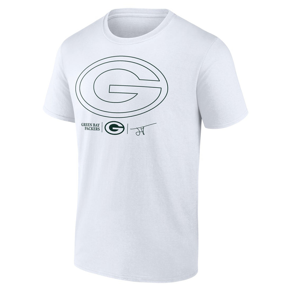 Jordan Love Green Bay Packers Tonal Name & Number T-Shirt - White sale