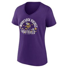 Justin Jefferson Minnesota Vikings Women's Floral Name & Number V-Neck T-Shirt - Purple on sale