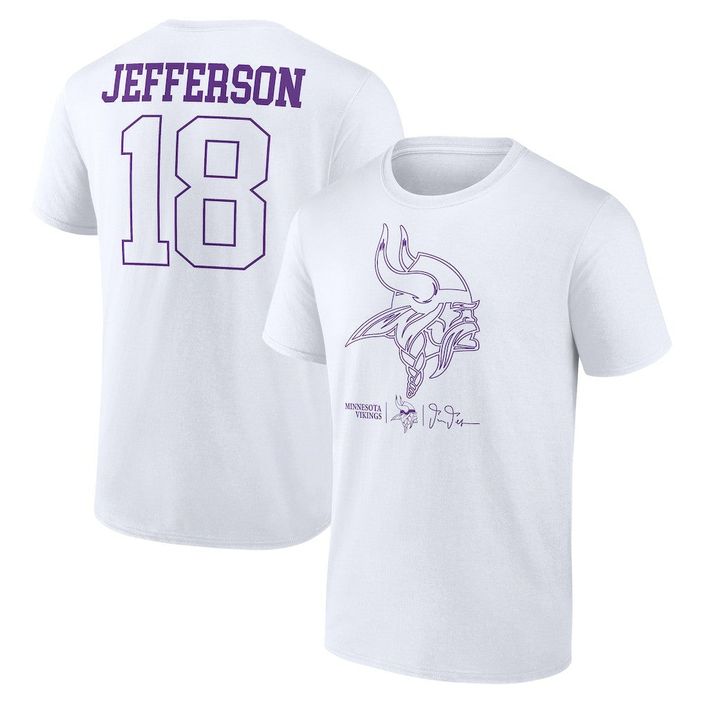 Justin Jefferson Minnesota Vikings Tonal Name & Number T-Shirt - White discount