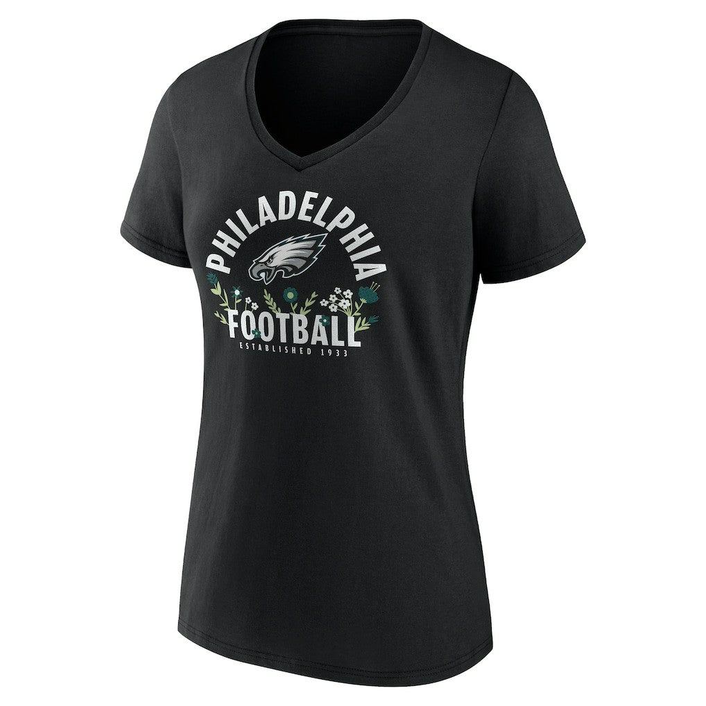 Saquon Barkley Philadelphia Eagles Women's Floral Name & Number V-Neck T-Shirt - Black for sale