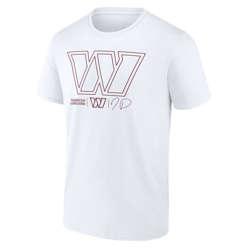 Jayden Daniels Washington Commanders Tonal Name & Number T-Shirt - White for sale