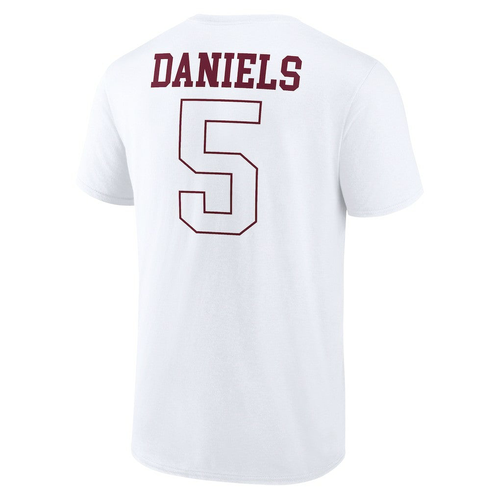 Jayden Daniels Washington Commanders Tonal Name & Number T-Shirt - White for sale