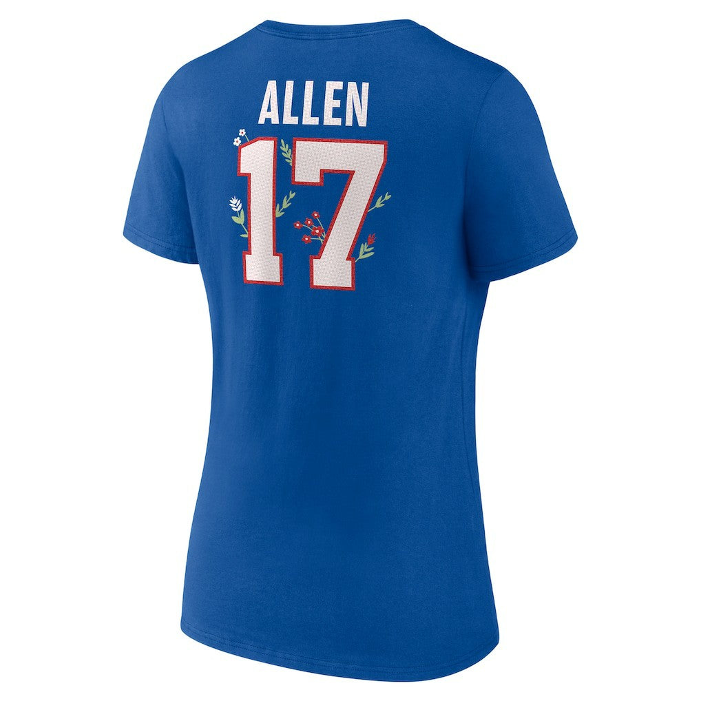 Josh Allen Buffalo Bills Women's Floral Name & Number V-Neck T-Shirt - Royal for sale