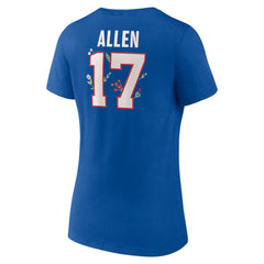 Josh Allen Buffalo Bills Women's Floral Name & Number V-Neck T-Shirt - Royal for sale