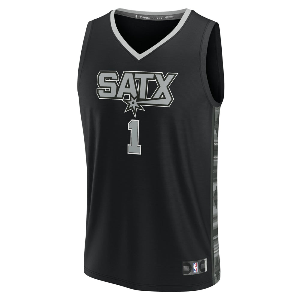 Victor Wembanyama San Antonio Spurs Fast Break Replica Player Jersey - Statement Edition - Black on sale