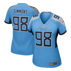 Jeffery Simmons Tennessee Titans Women's Team Game Jersey - Light Blue cheap