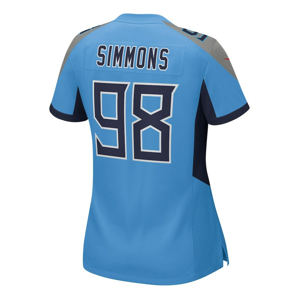 Jeffery Simmons Tennessee Titans Women's Team Game Jersey - Light Blue cheap