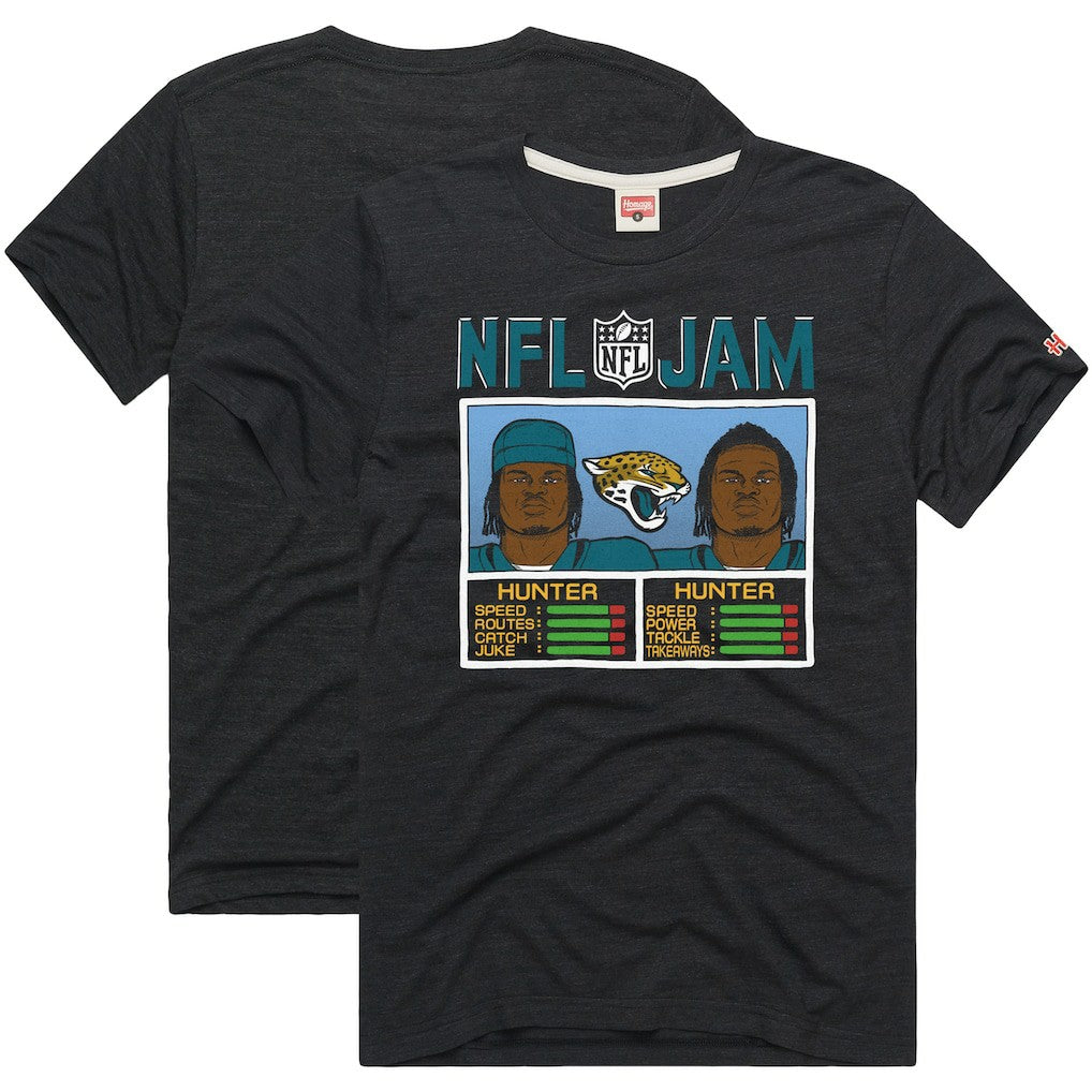 Travis Hunter Jacksonville Jaguars Homage Unisex NFL Jam Tri-Blend T-Shirt - Black sale