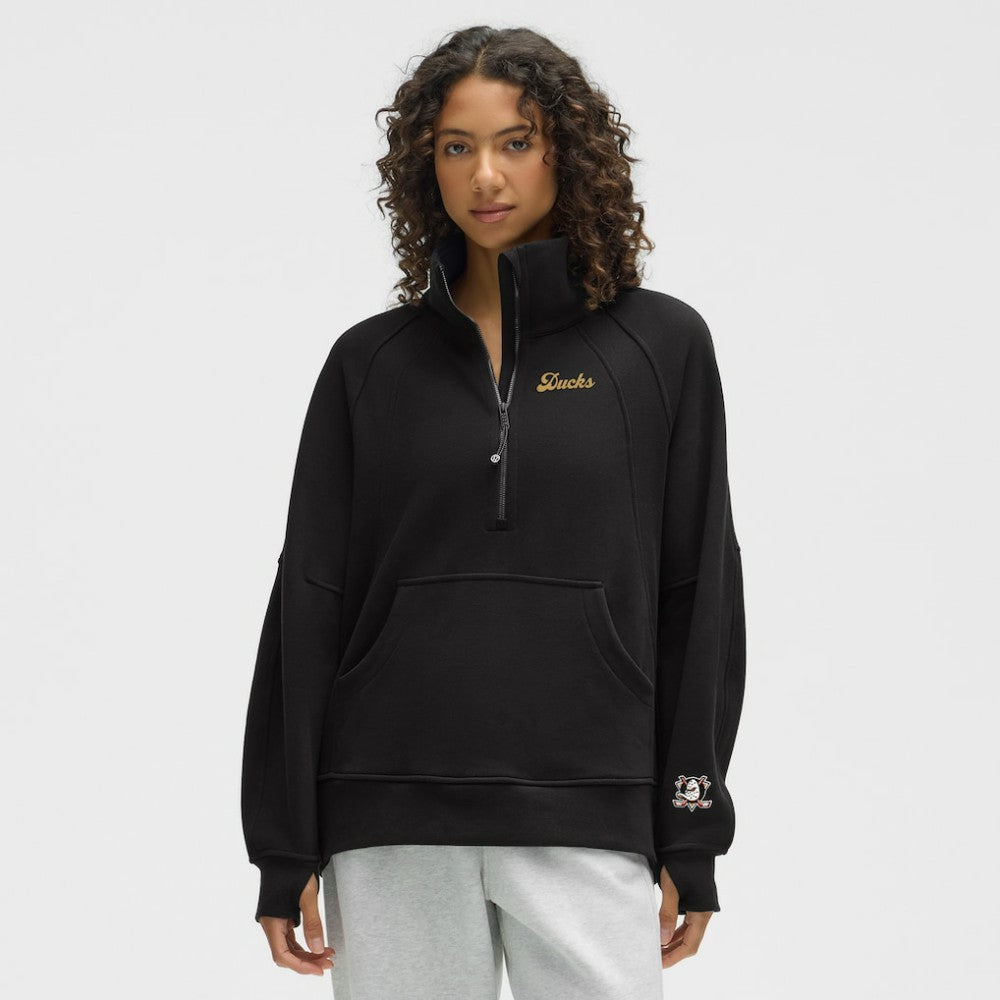 Anaheim Ducks lululemon Women's Long Scuba Oversized Half-Zip Funnel Neck - Black