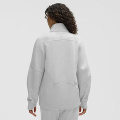 Edmonton Oilers lululemon Women's Long Scuba Oversized Half-Zip Funnel Neck - Heathered Core Ultra Light Grey