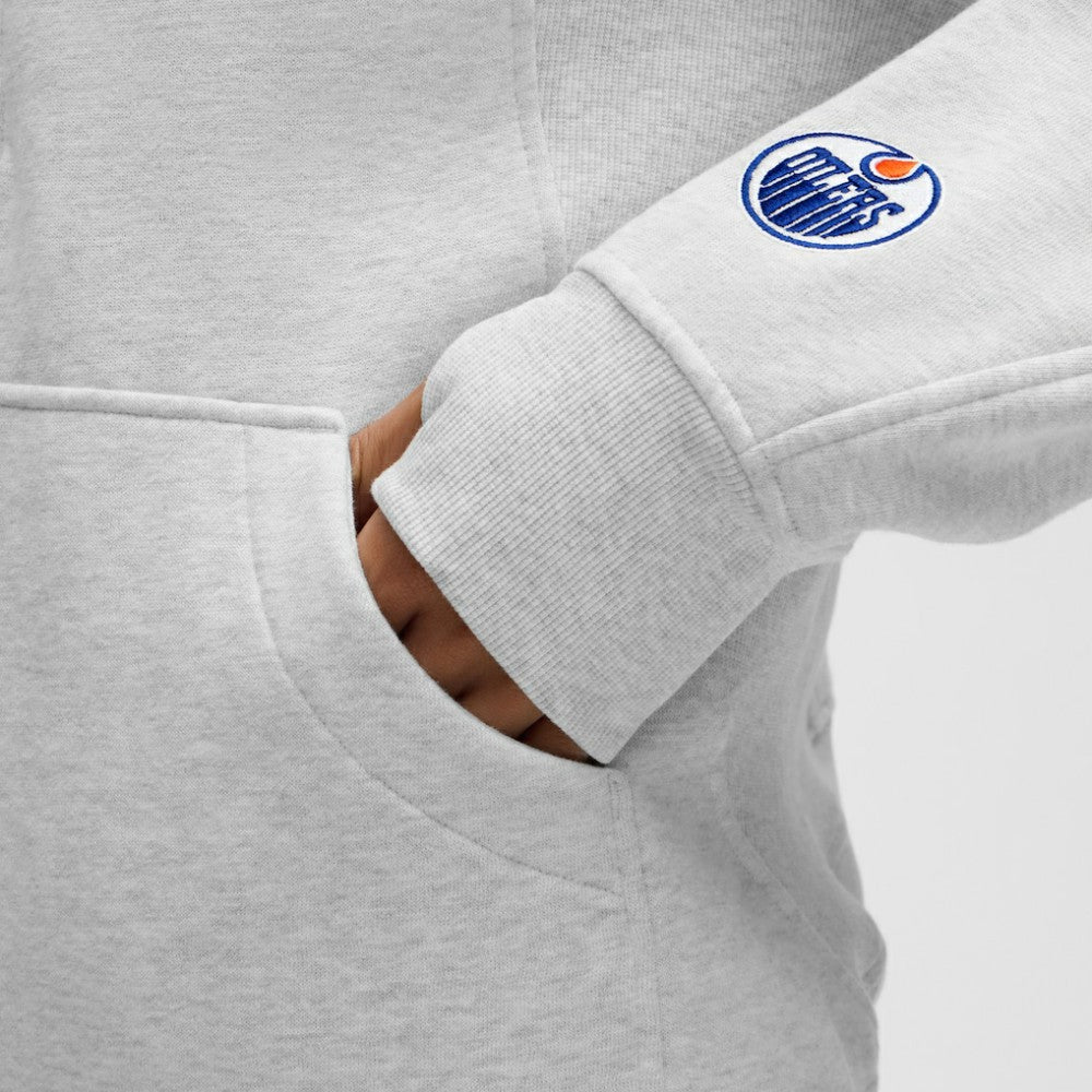 Edmonton Oilers lululemon Women's Long Scuba Oversized Half-Zip Funnel Neck - Heathered Core Ultra Light Grey