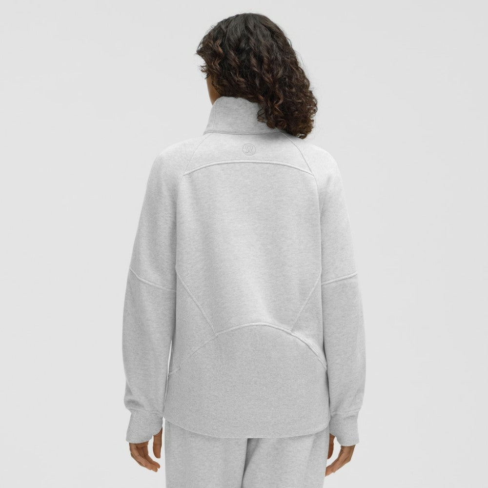 Minnesota Wild lululemon Women's Long Scuba Oversized Half-Zip Funnel Neck - Heathered Core Ultra Light Grey