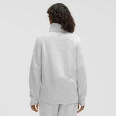 Minnesota Wild lululemon Women's Long Scuba Oversized Half-Zip Funnel Neck - Heathered Core Ultra Light Grey