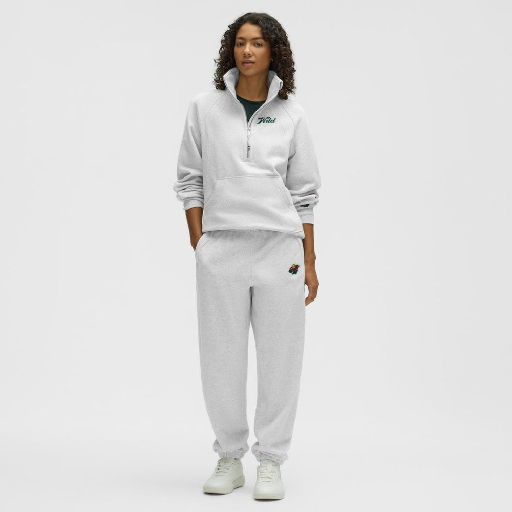 Minnesota Wild lululemon Women's Long Scuba Oversized Half-Zip Funnel Neck - Heathered Core Ultra Light Grey