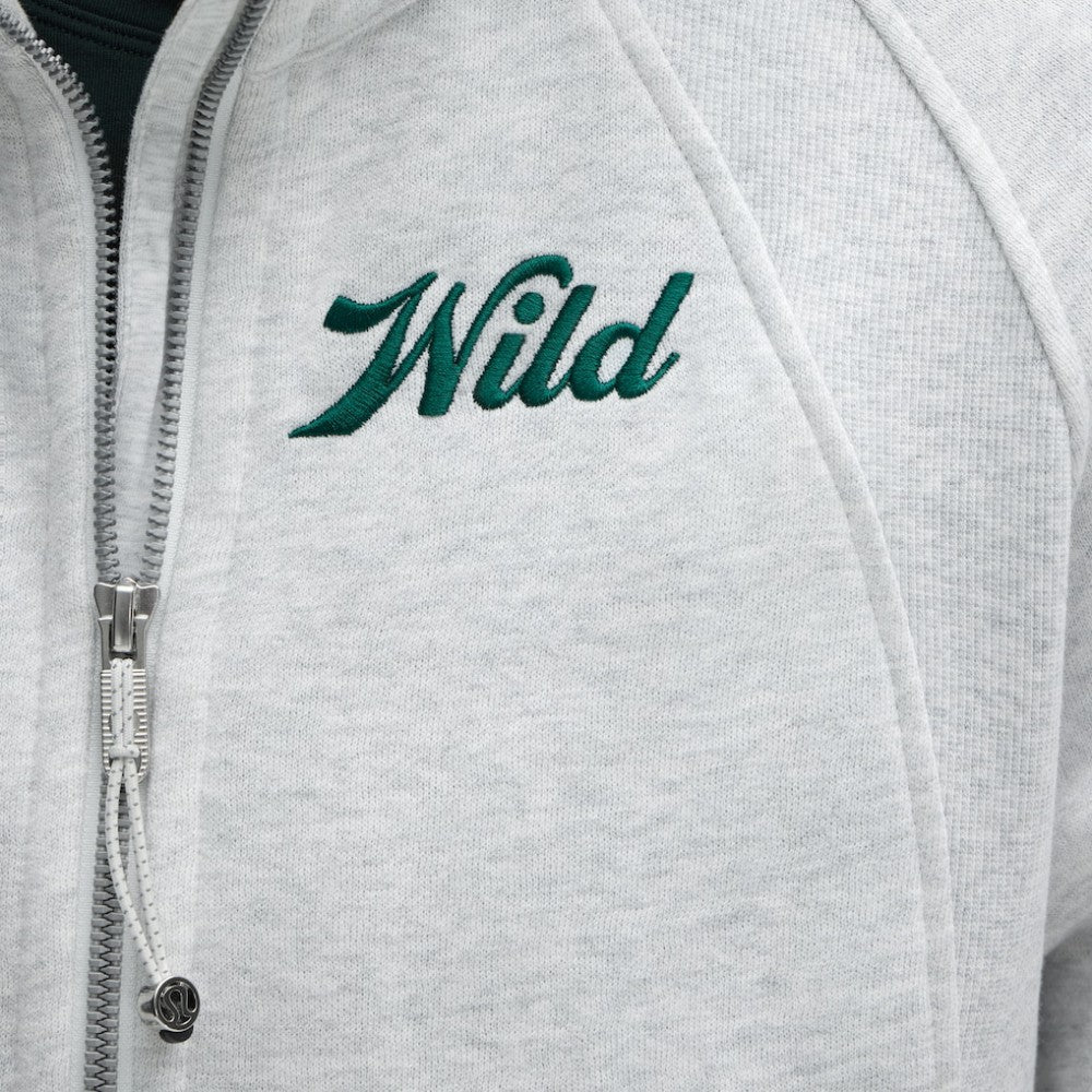 Minnesota Wild lululemon Women's Long Scuba Oversized Half-Zip Funnel Neck - Heathered Core Ultra Light Grey