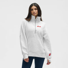 New Jersey Devils lululemon Women's Long Scuba Oversized Half-Zip Funnel Neck - Heathered Core Ultra Light Grey Jerseys