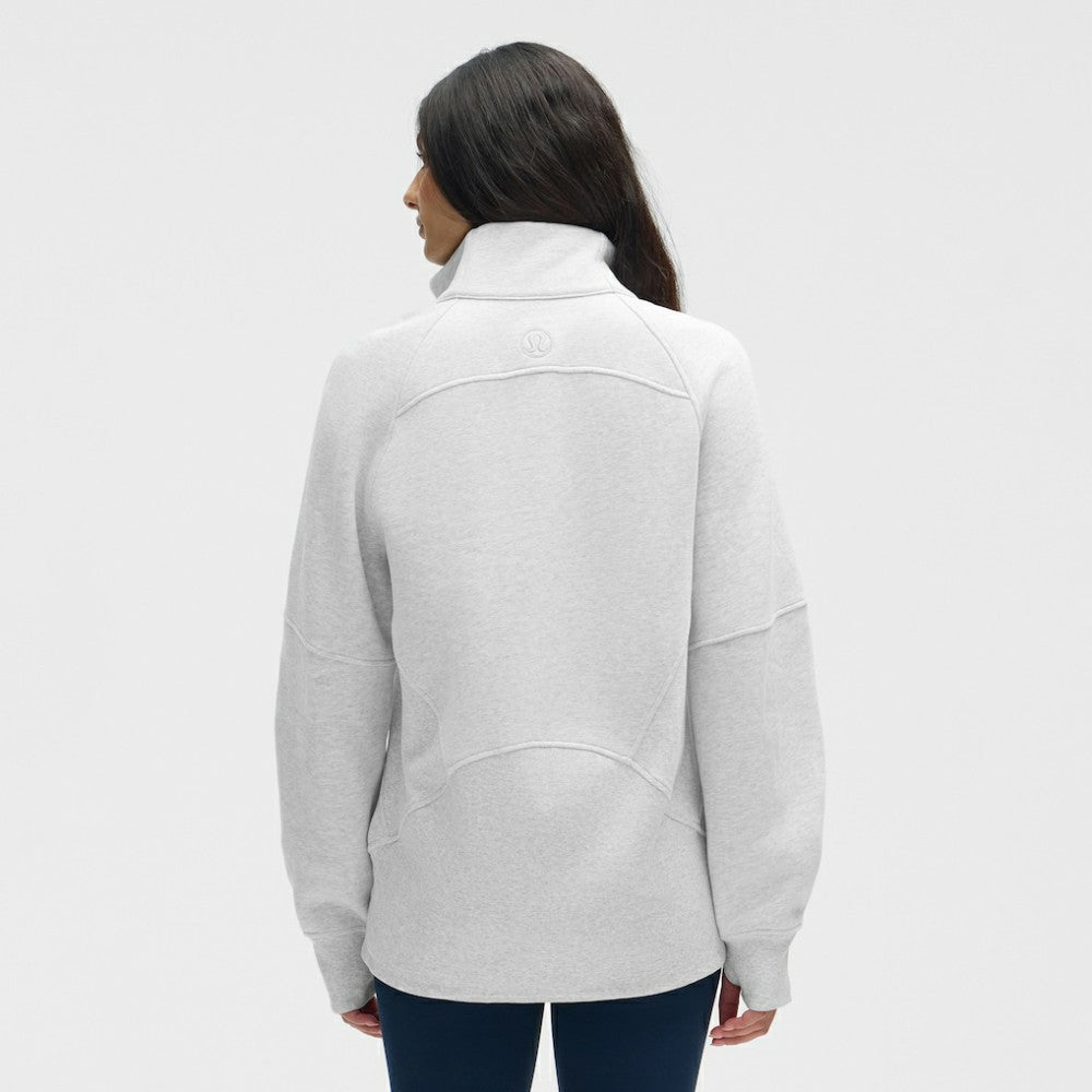 New Jersey Devils lululemon Women's Long Scuba Oversized Half-Zip Funnel Neck - Heathered Core Ultra Light Grey Jerseys