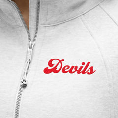 New Jersey Devils lululemon Women's Long Scuba Oversized Half-Zip Funnel Neck - Heathered Core Ultra Light Grey Jerseys