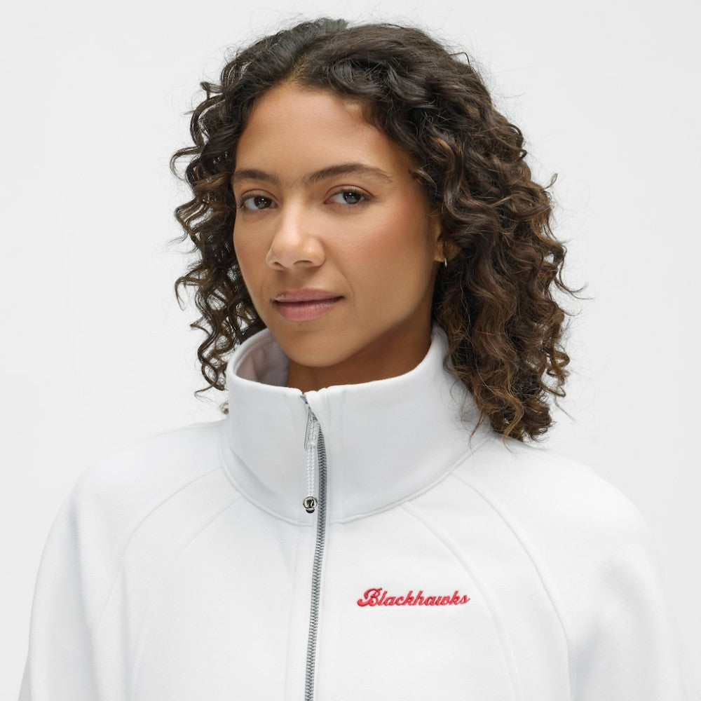 Chicago Blackhawks lululemon Women's Long Scuba Oversized Half-Zip Funnel Neck - White