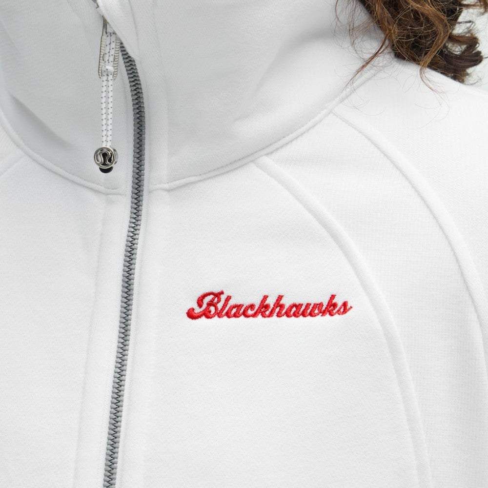 Chicago Blackhawks lululemon Women's Long Scuba Oversized Half-Zip Funnel Neck - White